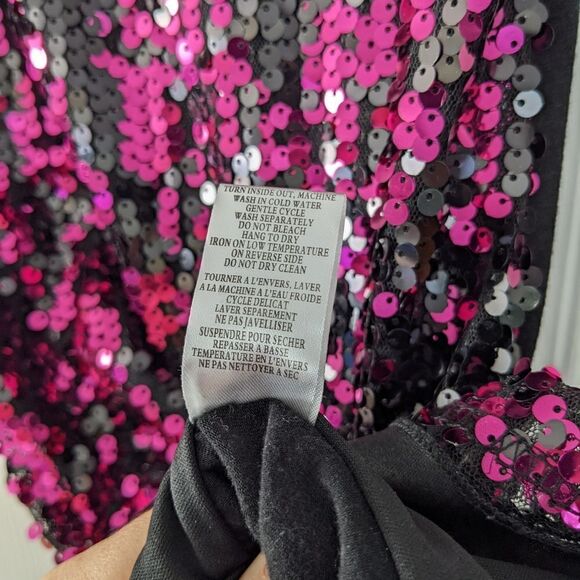 Pink sequin camisole tank top size 10 @C - Picture 5 of 8